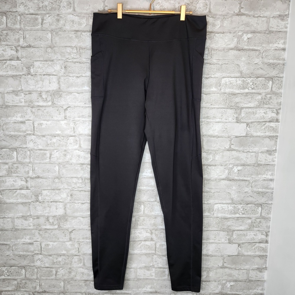 Yogipace Yoga Pants Black High Waisted Side Pockets Athletic XXL